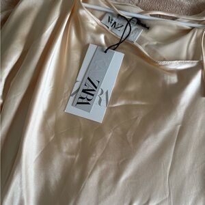 Zara Ivory Satin Dress